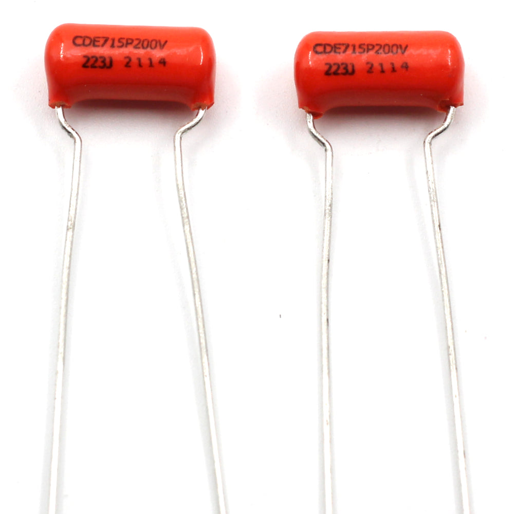Set of 4 (4X) CTS TAOT Custom 525K XL Potentiometers - LONG SPLIT Knurled Shaft - Audio Taper - 10% Tolerance + Pair of .022 Orange Drop Caps - 500K