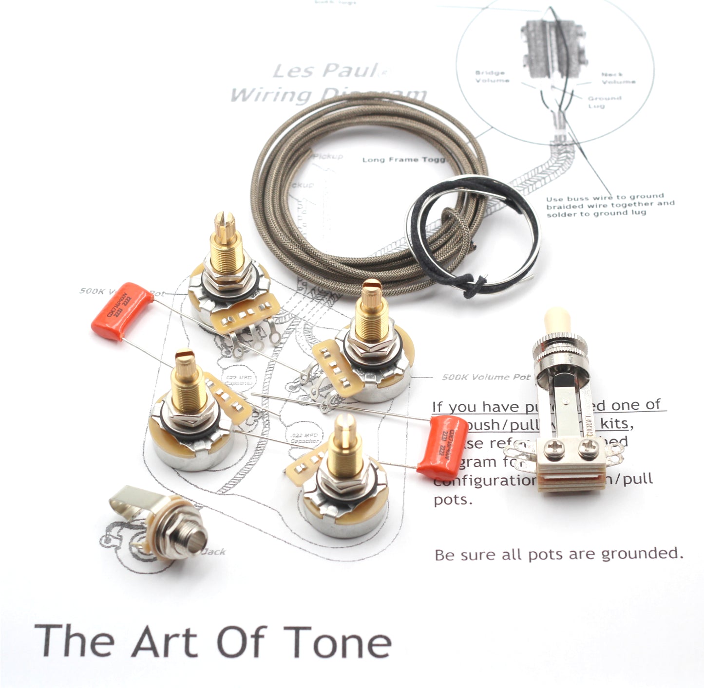 TAOT Gibson Les Paul® - 525 Long Shaft - CTS 525KXL Pots - Orange Drop Caps