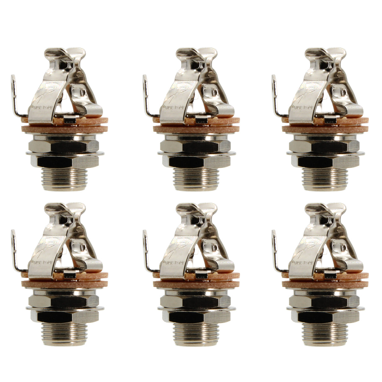 Pure Tone Mono Multi-Contact 1/4 inch Nickel Output Jack - with ADDED Hex Nut
