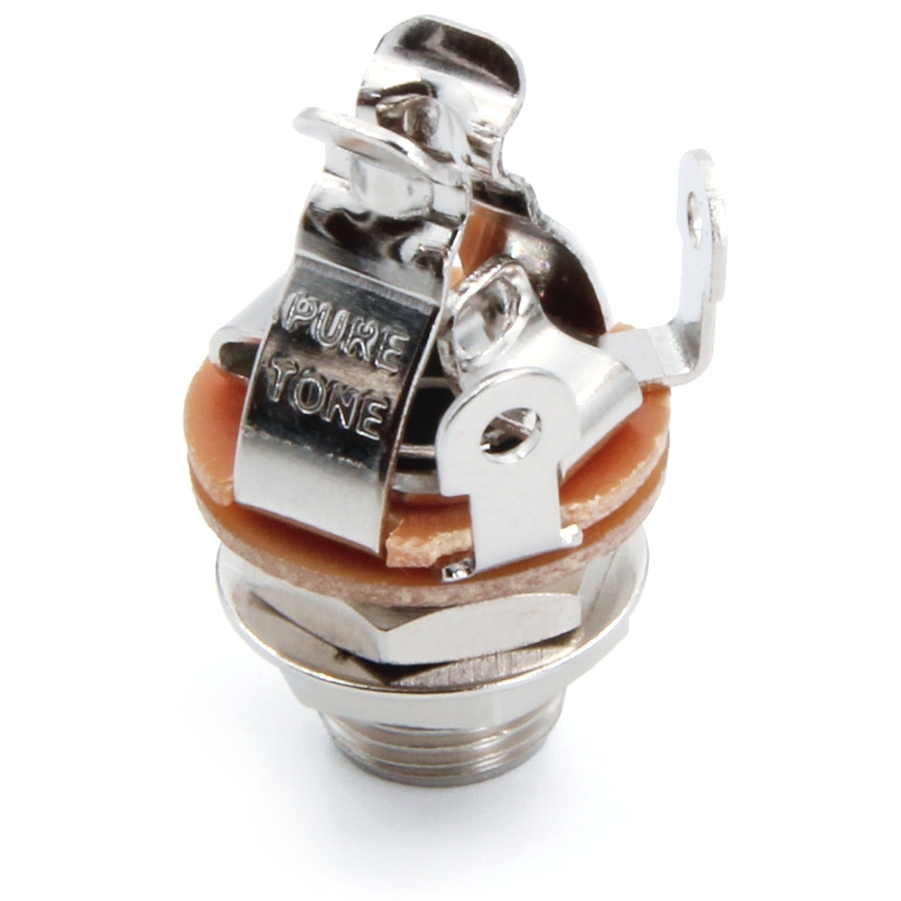 Pure Tone Mono Multi-Contact 1/4 inch Nickel Output Jack - with ADDED Hex Nut