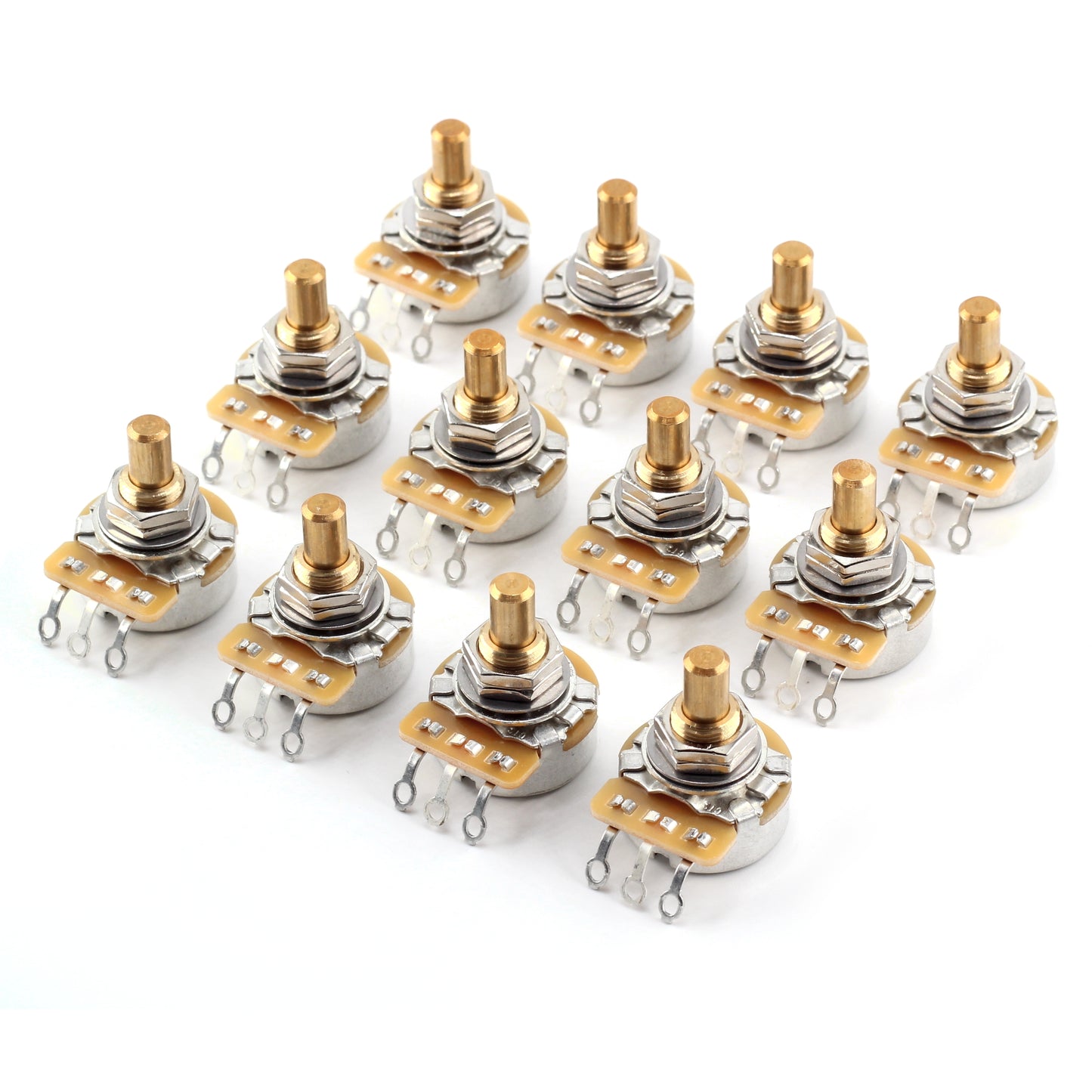 The Art of Tone CTS 500k Potentiometer for Guitar - Custom Short Solid Shaft, Audio Taper, 10% Tolerance