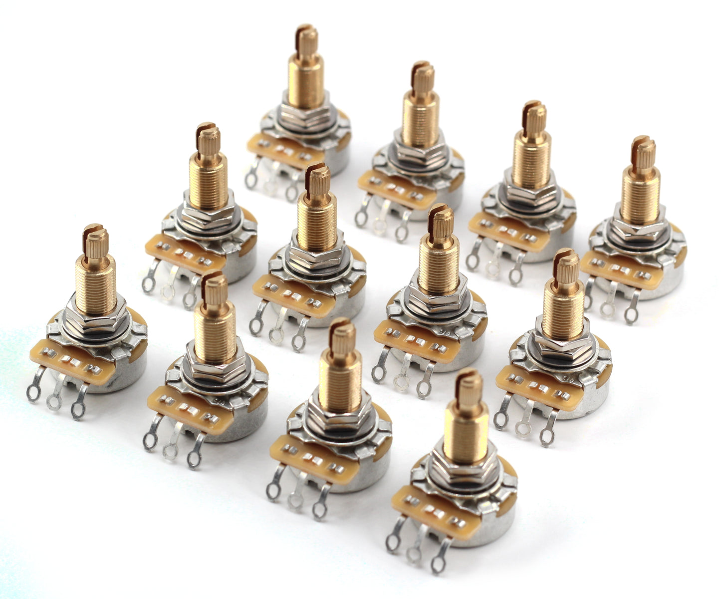 The Art of Tone CTS 500k Potentiometer for Guitar - Custom Long Split Shaft, Audio Taper, 10% Tolerance