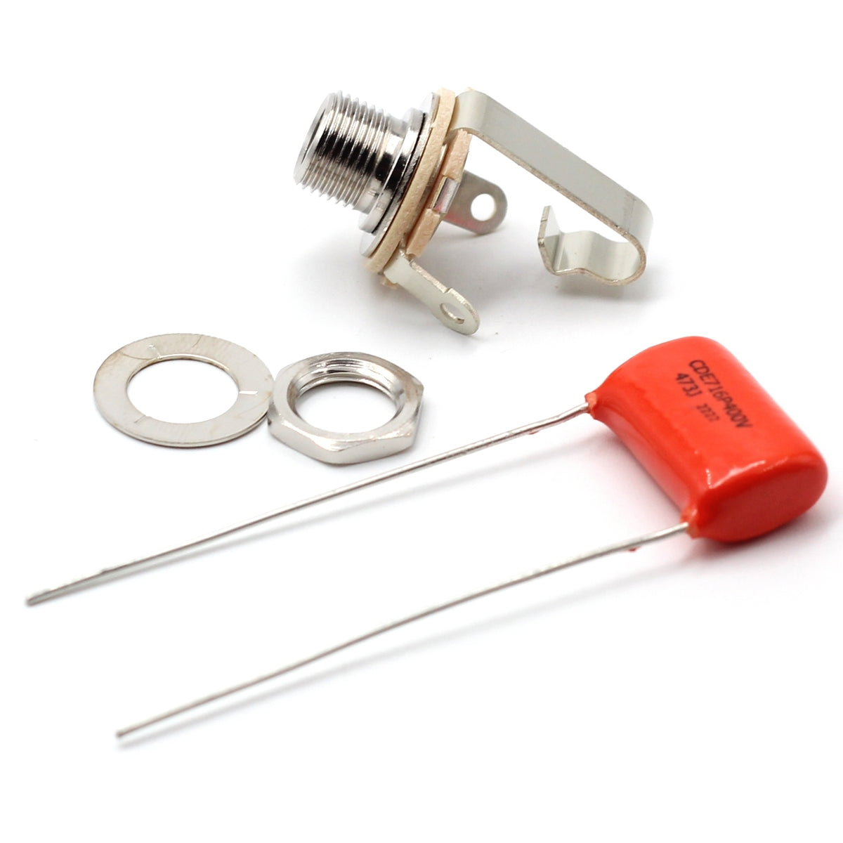 The Art of Tone Fender® Jazz Bass® Wiring Kit - Custom CTS 250k Solid Shaft Potentiometers and .047uF Orange Drop Guitar Capacitor