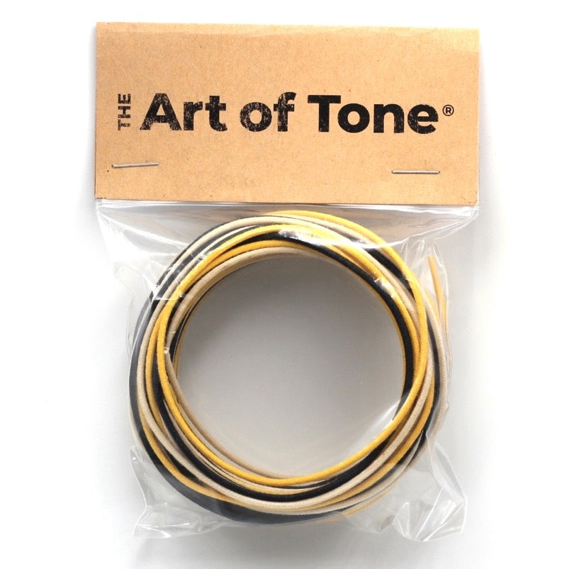 The Art of Tone Gavitt 22 AWG Cloth Guitar Wire - Vintage-Style Push Back, Black/White/Yellow