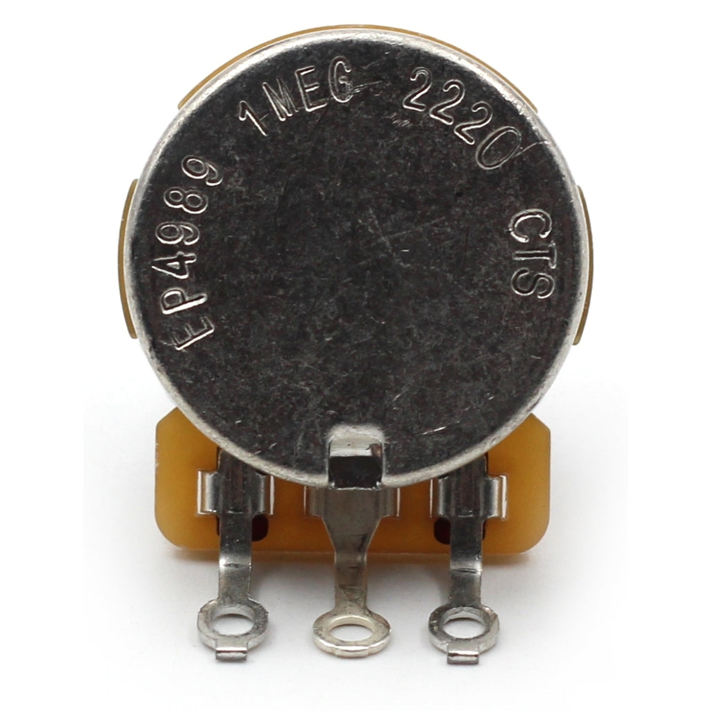 CTS 1 Meg Guitar Potentiometer - Short Solid Shaft, Audio Taper, 10% Tolerance