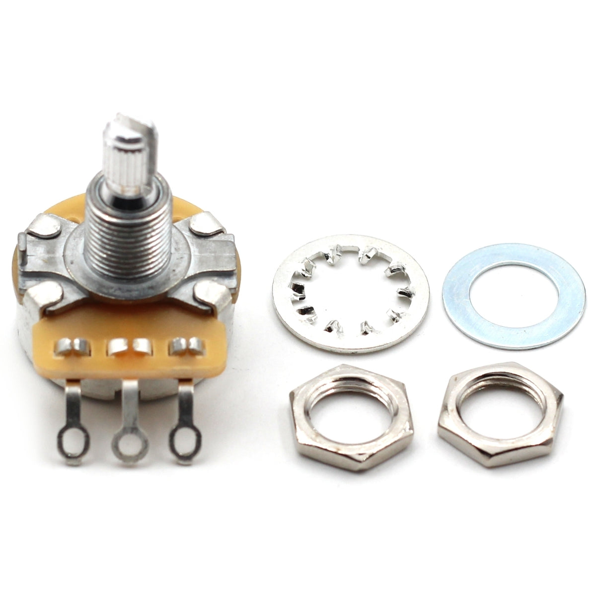CTS 1 Meg Guitar Potentiometer - Short Split Shaft, Audio Taper, 10% Tolerance