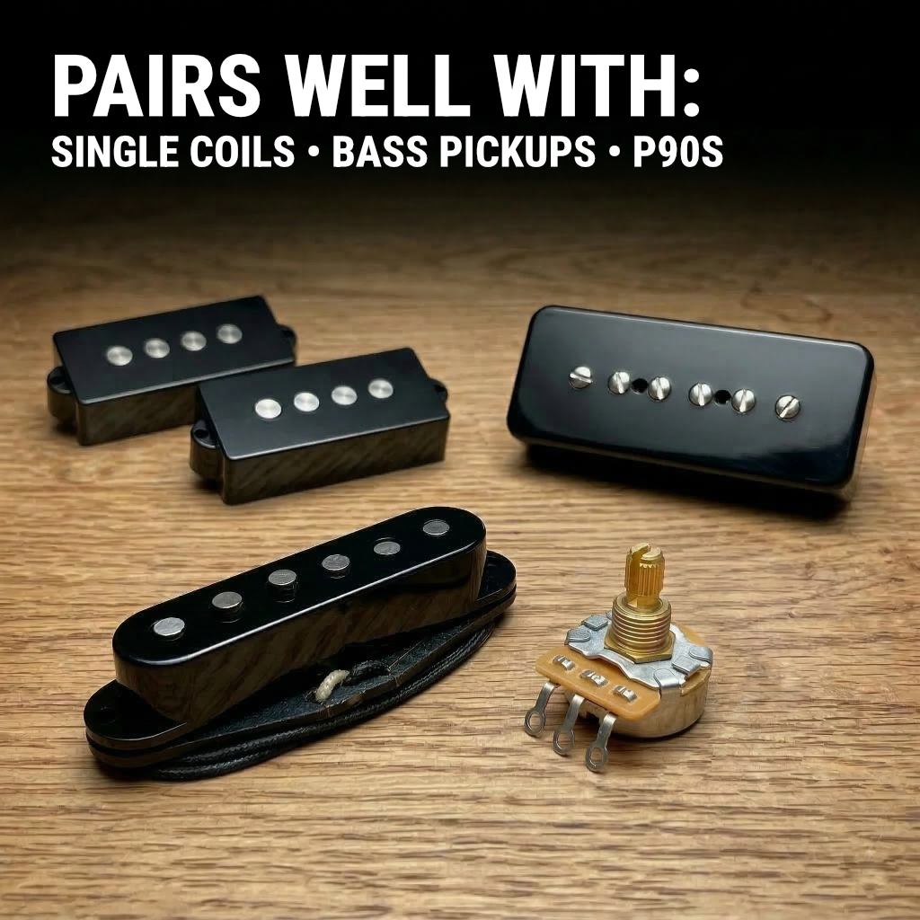 The Art of Tone CTS 250k Potentiometer - Custom Short Split Shaft, Audio Taper, 10% Tolerance