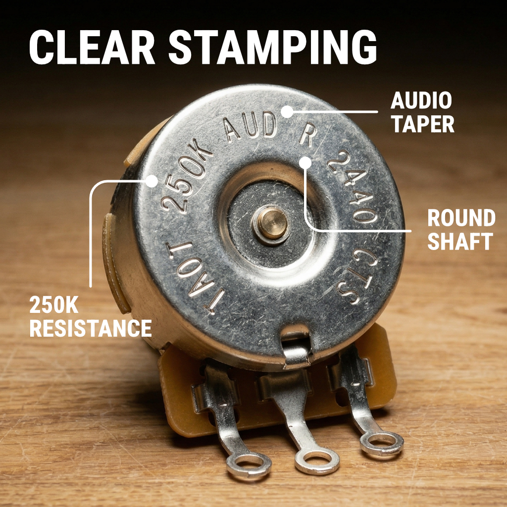 CTS 250K Pot Solid Shaft - Audio Taper, ±10% Tolerance – The Art