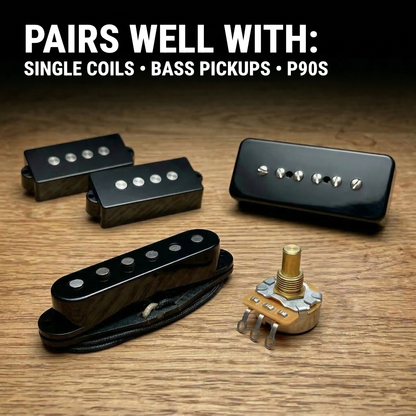 The Art of Tone CTS 250k Potentiometer for Guitar - Custom Short Solid Shaft, Audio Taper, 10% Tolerance