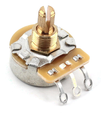 TAOT Custom CTS 250K Brass Short Split (1/4") 10% Audio Taper Potentiometers for Electric Guitar