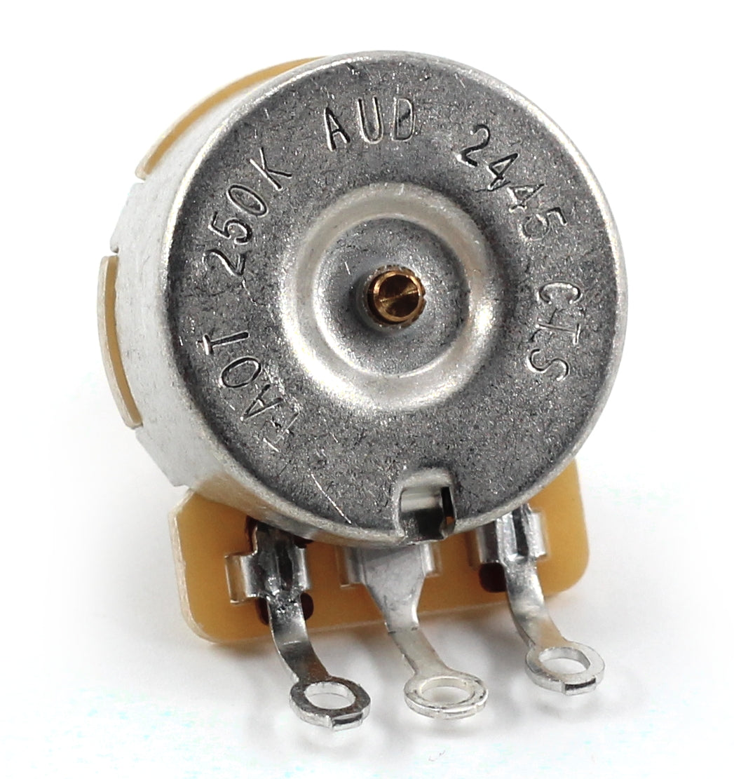 TAOT Custom CTS 250K Brass Short Split (1/4") 10% Audio Taper Potentiometers for Electric Guitar