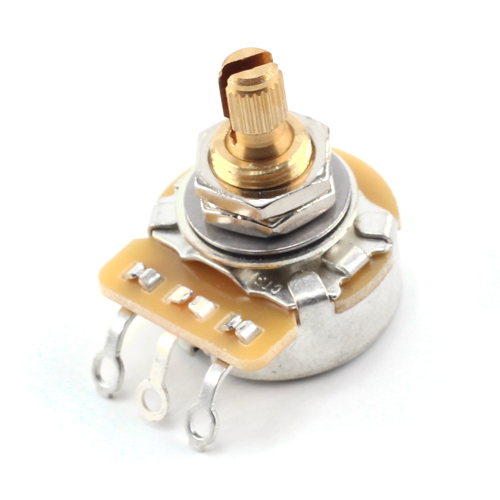 The Art of Tone CTS 500k Potentiometer for Guitar - Custom Short Split Shaft, Audio Taper, 10% Tolerance