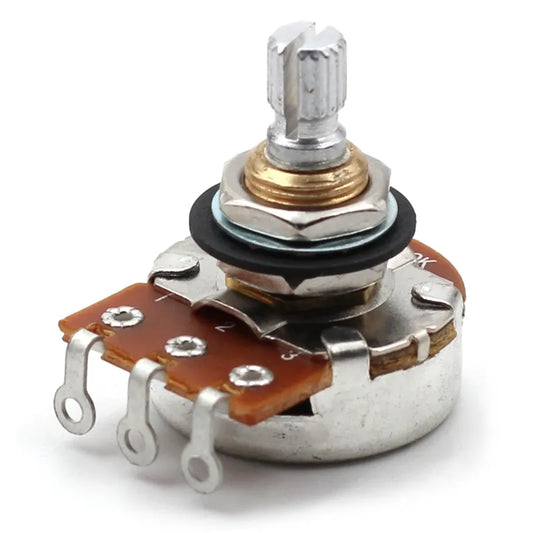 Bourns 250K Audio Taper Potentiometer - SHORT SPLIT Knurled Shaft - Low Friction Rotation