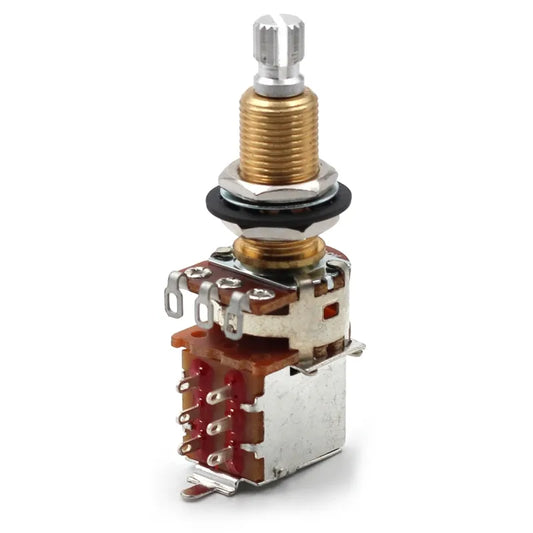 Bourns 500K Potentiometer - Long Split Shaft - Coarse Knurl - Push/Pull (DPDT)