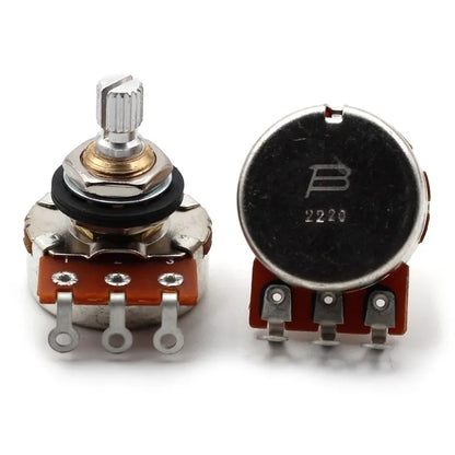 Bourns 500K Audio Taper Potentiometer - SHORT SPLIT Knurled Shaft - Low Friction Rotation