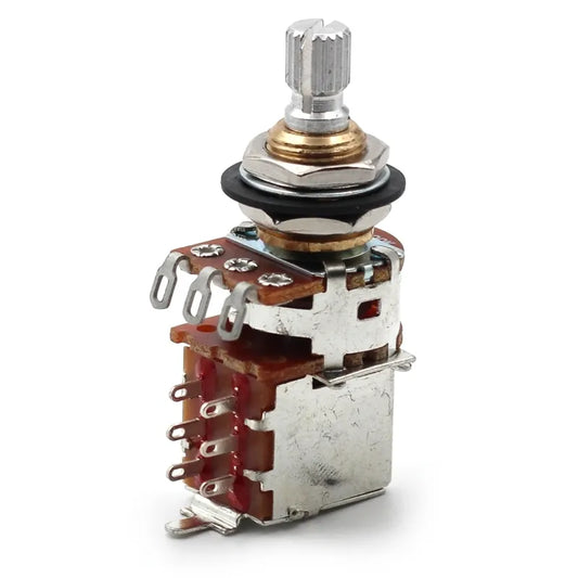 Bourns 500K Potentiometer - Short Split Shaft - Coarse Knurl - Push/Pull (DPDT)