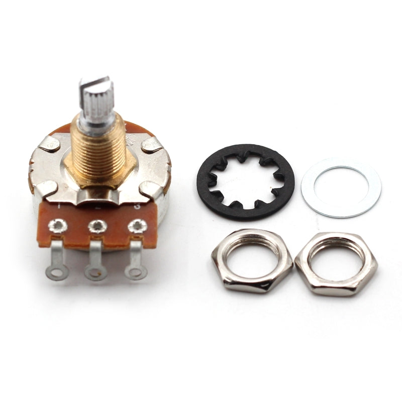 Bourns 500K Audio Taper Potentiometer - SHORT SPLIT Knurled Shaft - Low Friction Rotation