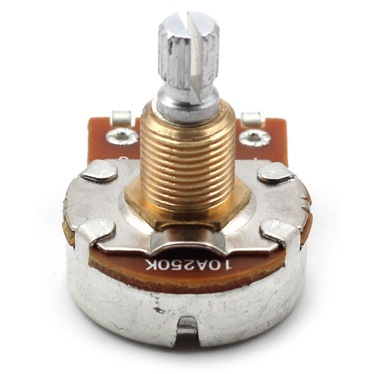 Bourns 250k Potentiometer - Short Split Shaft, Audio Taper, Low Friction Guitar Pot