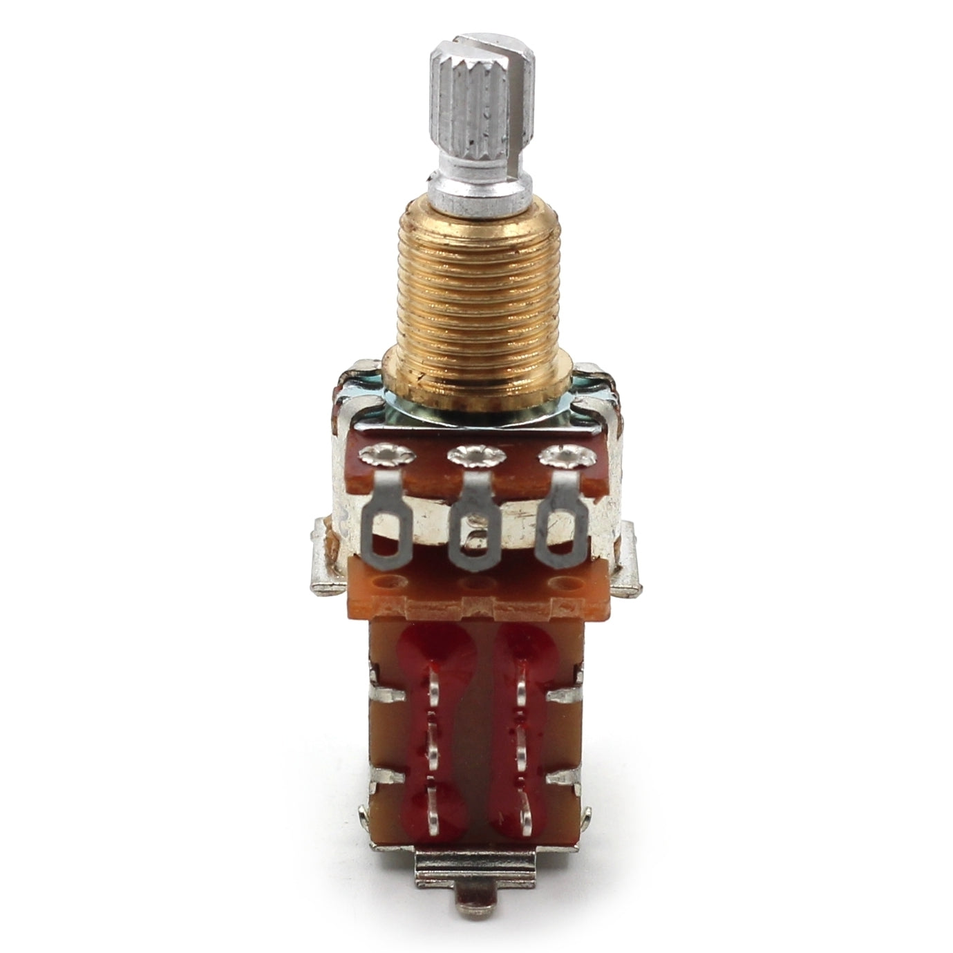 Bourns 250k Push Pull Potentiometer - Short Split Shaft, Audio Taper, DPDT, Low Friction Guitar Pot