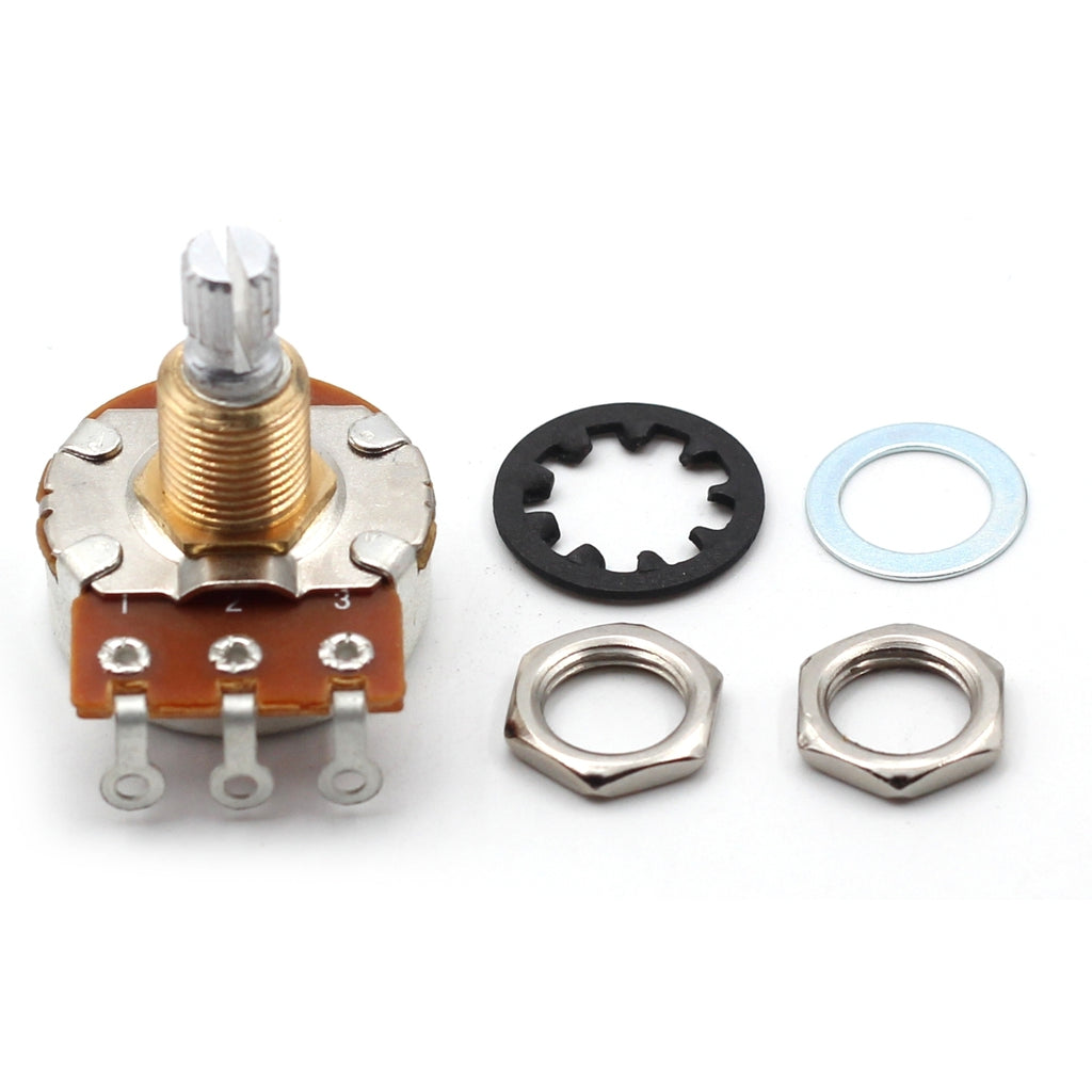 Bourns 250k Potentiometer - Short Split Shaft, Audio Taper, Low Friction Guitar Pot