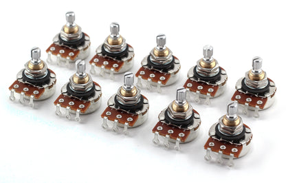 Bourns 250K Audio Taper Potentiometer - SHORT SPLIT Knurled Shaft - Low Friction Rotation
