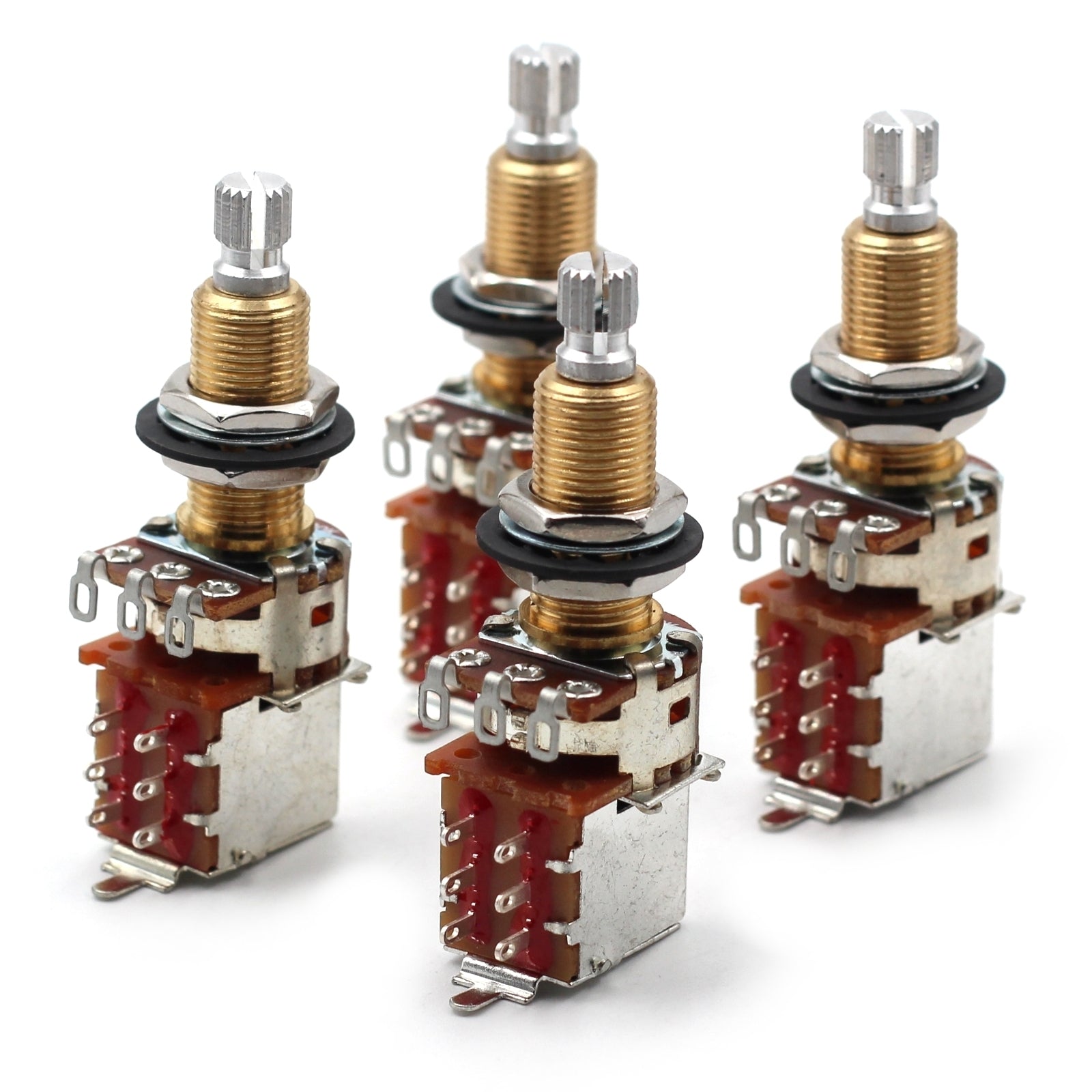 Bourns 500k Push Pull Potentiometer - Long Split Shaft, Audio Taper, DPDT, Low Friction Guitar Pot