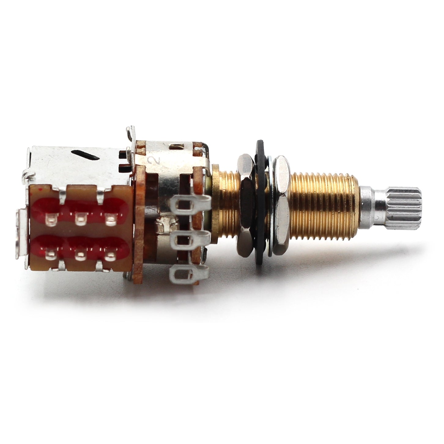 Bourns 500k Push Pull Potentiometer - Long Split Shaft, Audio Taper, DPDT, Low Friction Guitar Pot
