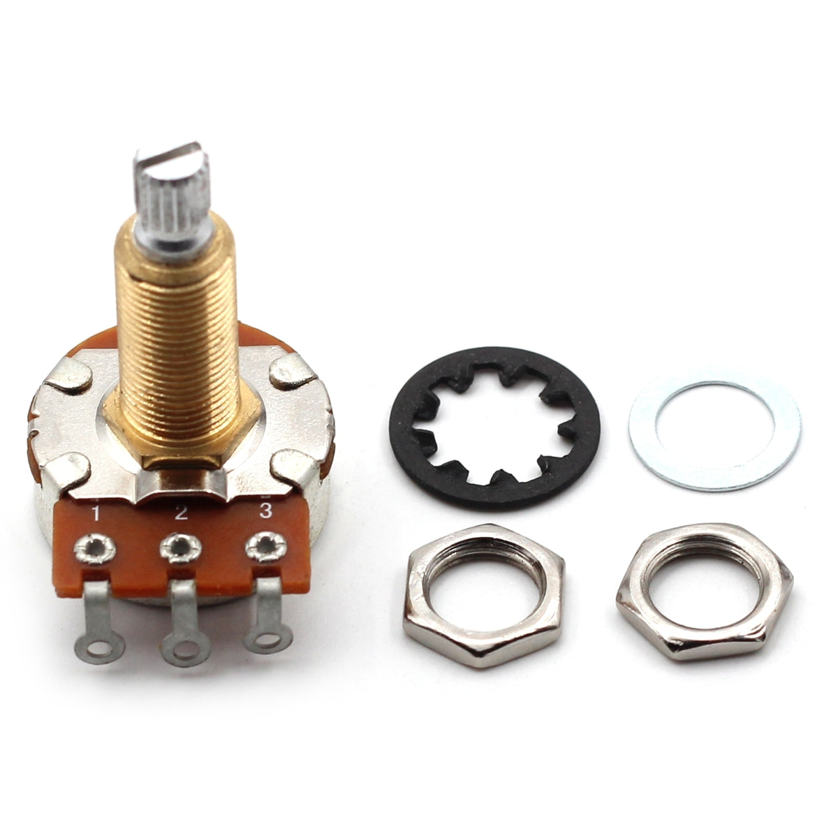 Bourns 500k Potentiometer - Long Split Shaft, Audio Taper, Low Friction Guitar Pot