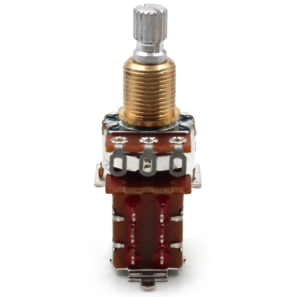 Bourns 500k Push Pull Potentiometer - Short Split Shaft, Audio Taper, DPDT, Low Friction Guitar Pot