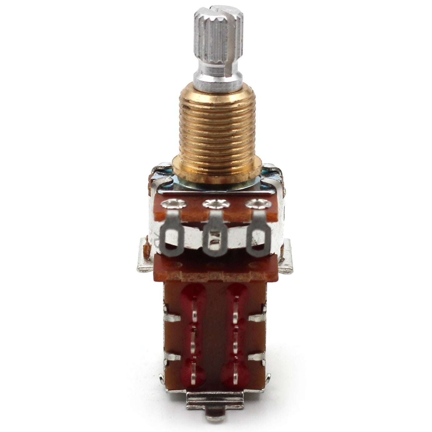 Bourns 500k Push Pull Potentiometer - Short Split Shaft, Audio Taper, DPDT, Low Friction Guitar Pot