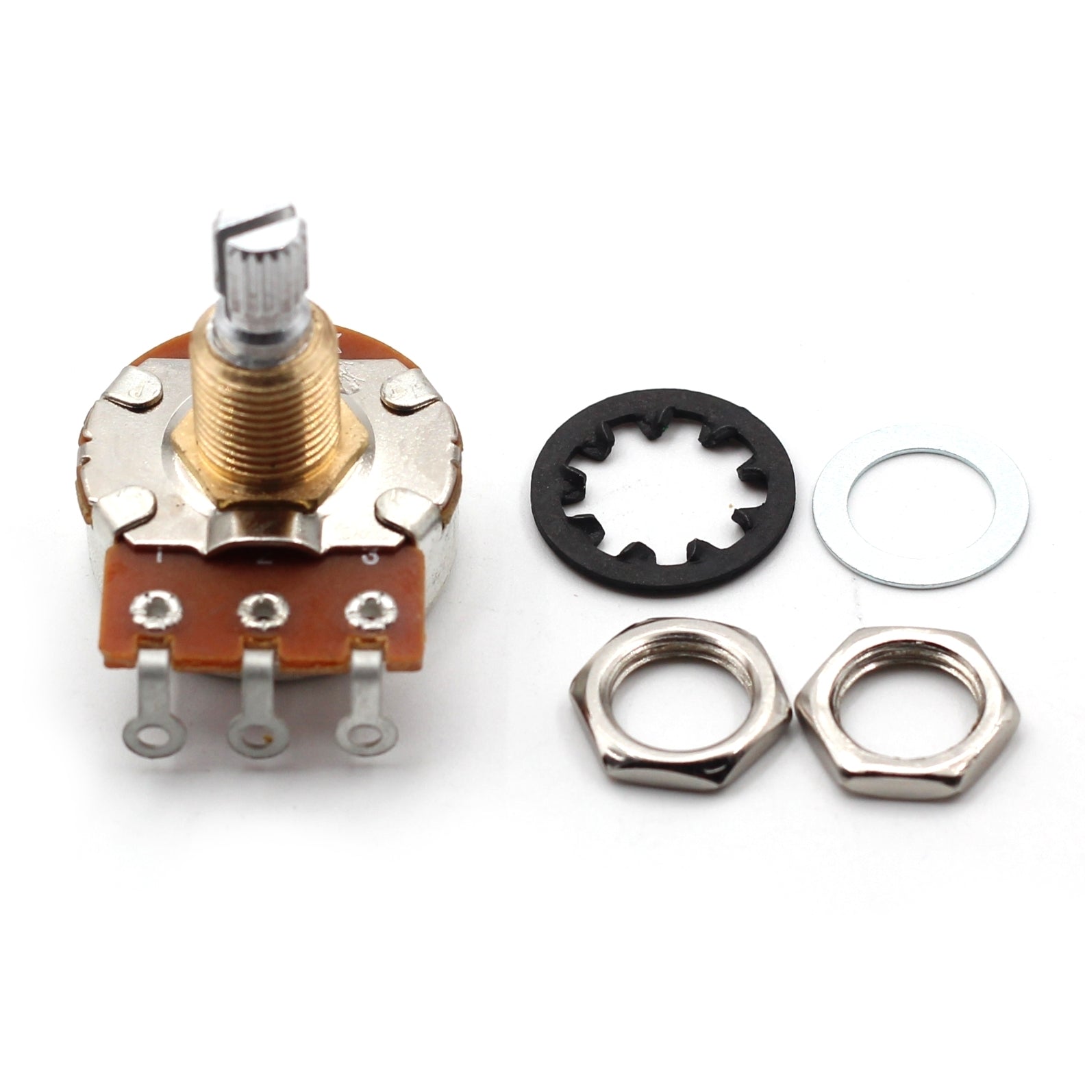 Bourns 500k Potentiometer - Short Split Shaft, Audio Taper, Low Friction Guitar Pot