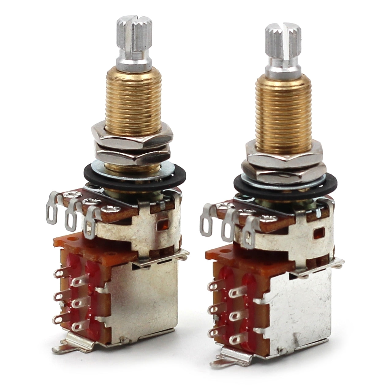 Bourns 500k Push Pull Potentiometer - Long Split Shaft, Audio Taper, DPDT, Low Friction Guitar Pot