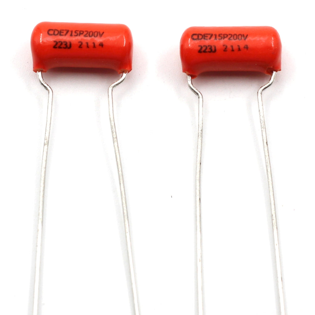 The Art of Tone Custom CTS 500k Long Shaft Guitar Potentiometers (4x) w/ Orange Drop .022uF/200v Guitar Capacitors (2x)
