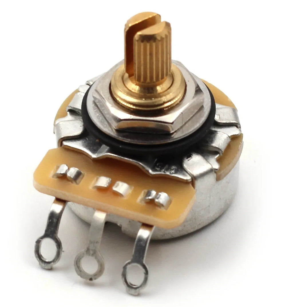 CTS 250k Potentiometer for Guitar - Short Split Shaft, Audio Taper, 10% Tolerance