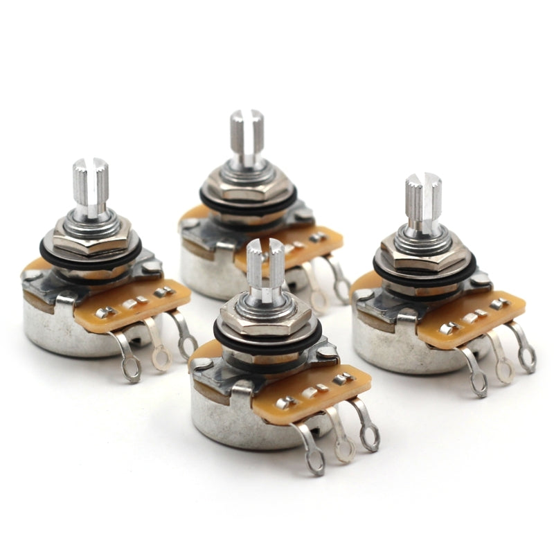 CTS 500k Potentiometer for Guitar - Short Split Shaft, Audio Taper, Aluminum, 15% Tolerance