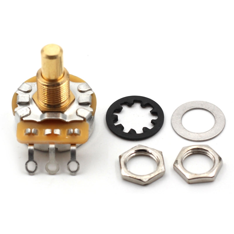 CTS 500k Potentiometer for Guitar - Short Solid Shaft, Audio Taper, 10% Tolerance