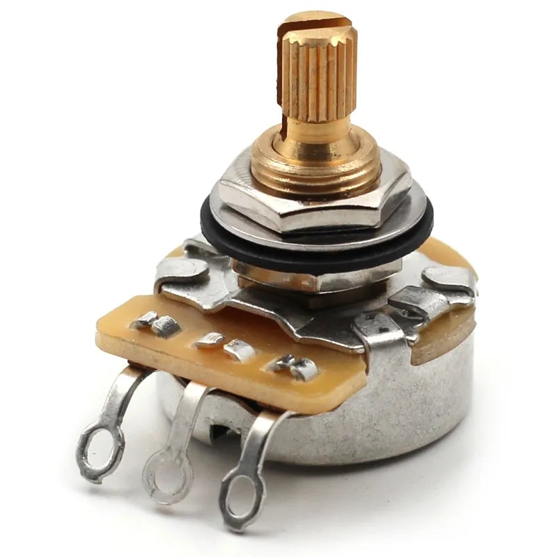 CTS 525k Potentiometer for Guitar - Short Split Shaft, Audio Taper, 10% Tolerance