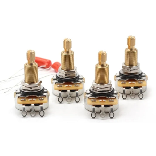 (4) CTS TAOT CUSTOM 500K LONG Shaft Potentiometers + (2) 022uf Capacitors