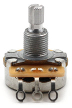 CTS 500k Potentiometer for Guitar - Short Split Shaft, Audio Taper, Aluminum, 15% Tolerance
