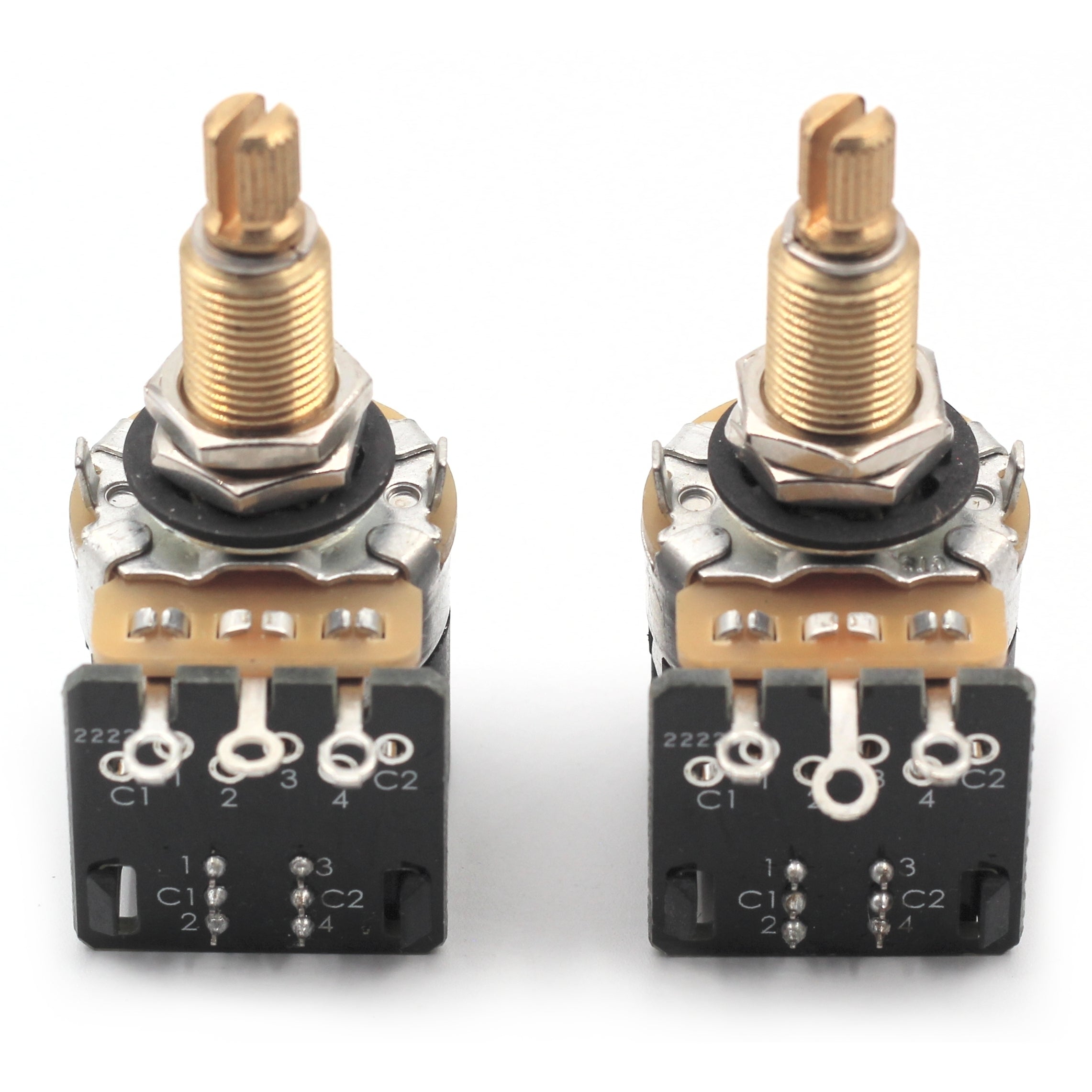CTS 500k Potentiometer for Guitar - Push Pull Pot, Long Split Shaft, Audio Taper, DPDT, Coil Split Pot, 10% Tolerance