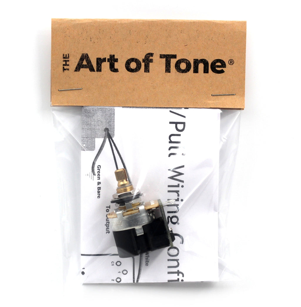 CTS 500k Push/Pull Potentiometer for Guitar - Push Pull Pot, Short Split Shaft, Audio Taper, DPDT, Coil Split, 10% Tolerance