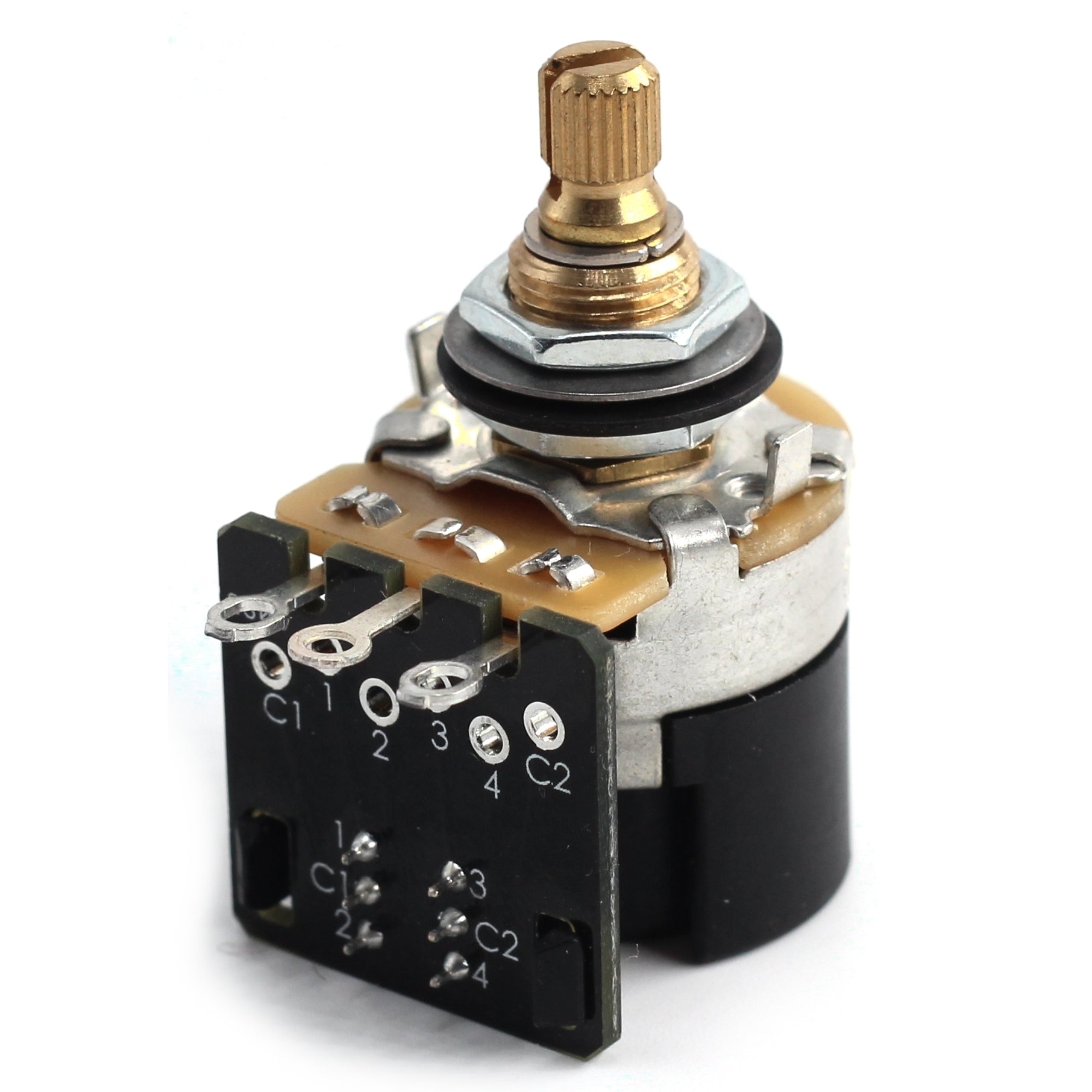 CTS 250k Potentiometer - Push Pull Pot, Short Split Shaft, Audio Taper, DPDT, Coil Split, 10% Tolerance