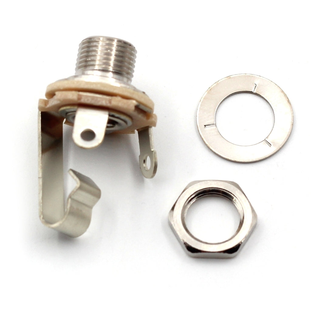 Electrosocket Jack Plate for Telecasters® with Switchcraft #11 Mono Guitar Jack - Polished Chrome Finish