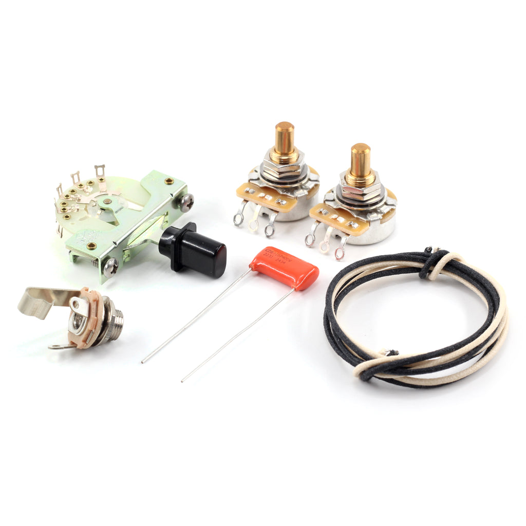 The Art of Tone Telecaster® Wiring Kit - Custom CTS 500k Potentiometers, .022uF Orange Drop Guitar Capacitors, and CRL 3 Way Switch
