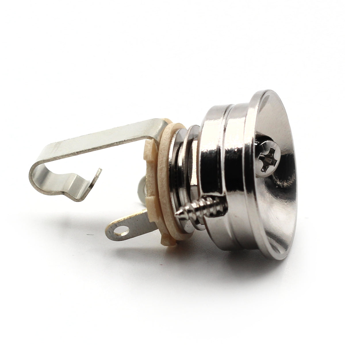 Electrosocket Jack Plate for Telecaster® with Switchcraft #11 Mono Guitar Jack - Polished Nickel Finish