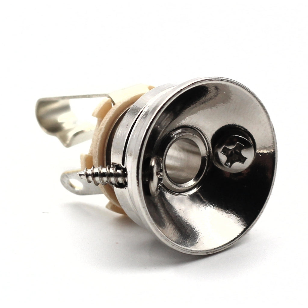 Electrosocket Jack Plate for Telecaster® with Switchcraft #11 Mono Guitar Jack - Polished Nickel Finish