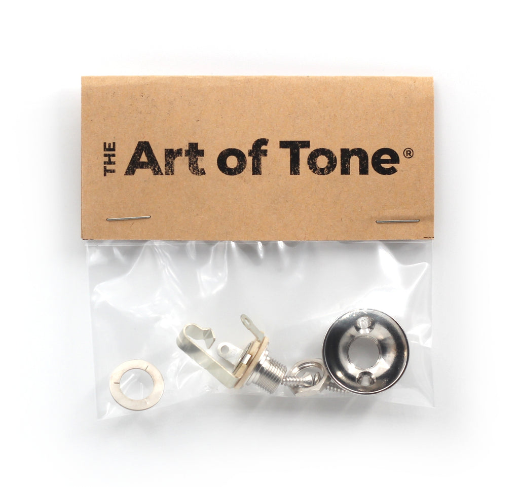 Electrosocket Jack Plate for Telecaster® with Switchcraft #11 Mono Guitar Jack - Polished Nickel Finish