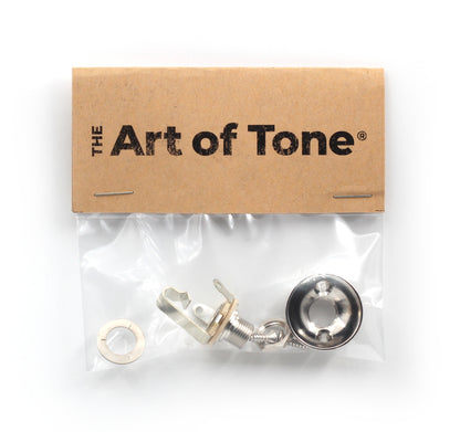 Electrosocket Jack Plate for Telecasters - Polished Nickel Finish + Switchcraft J11 Mono Jack