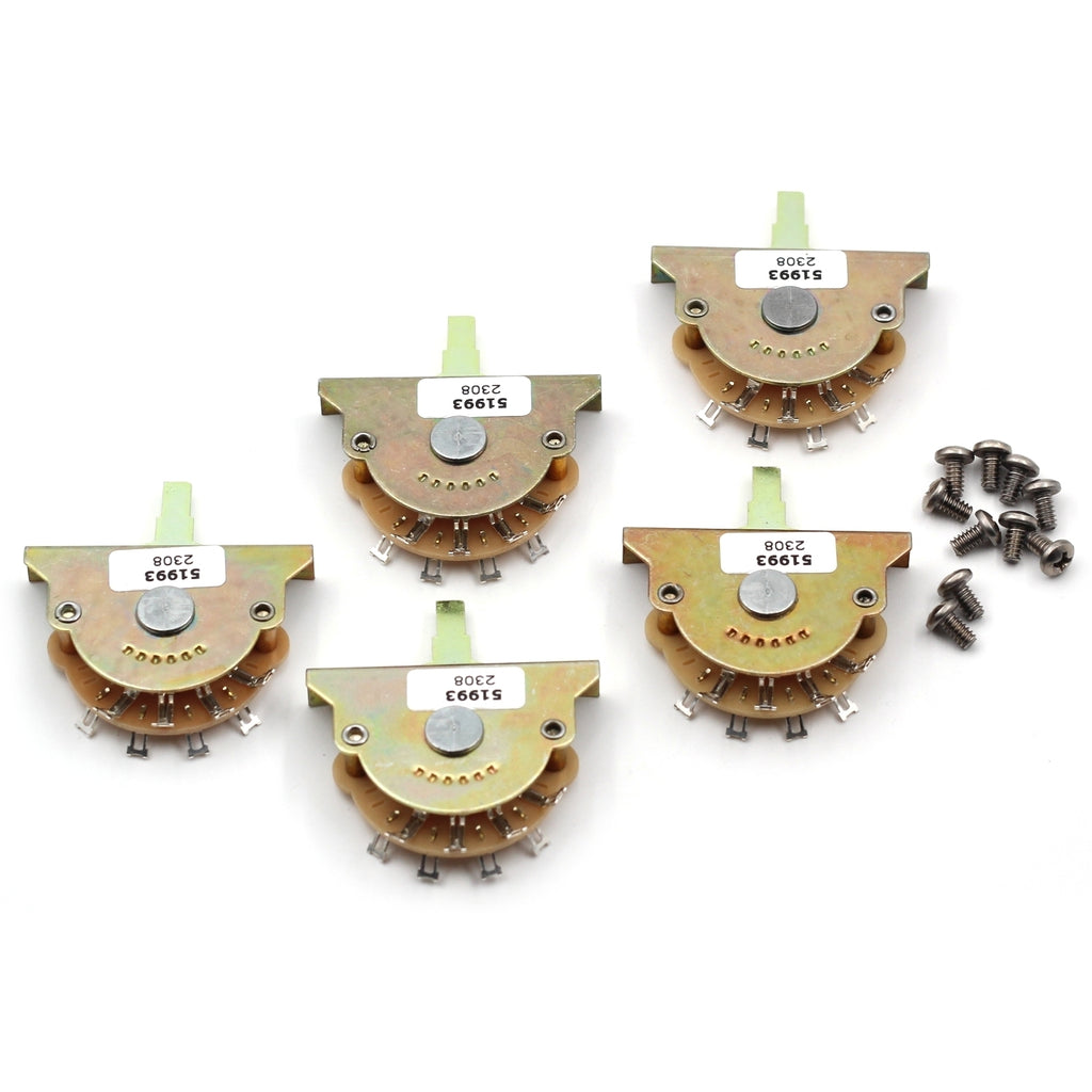 Oak Grigsby 5-Way Switch for Stratocaster® and Telecaster® Pickup Selector Switches - w/ Mounting Screws