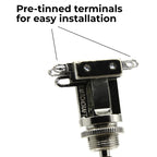 Switchcraft 3-Way Toggle Switches - Short Straight with Black Switchcraft Tips (10x)